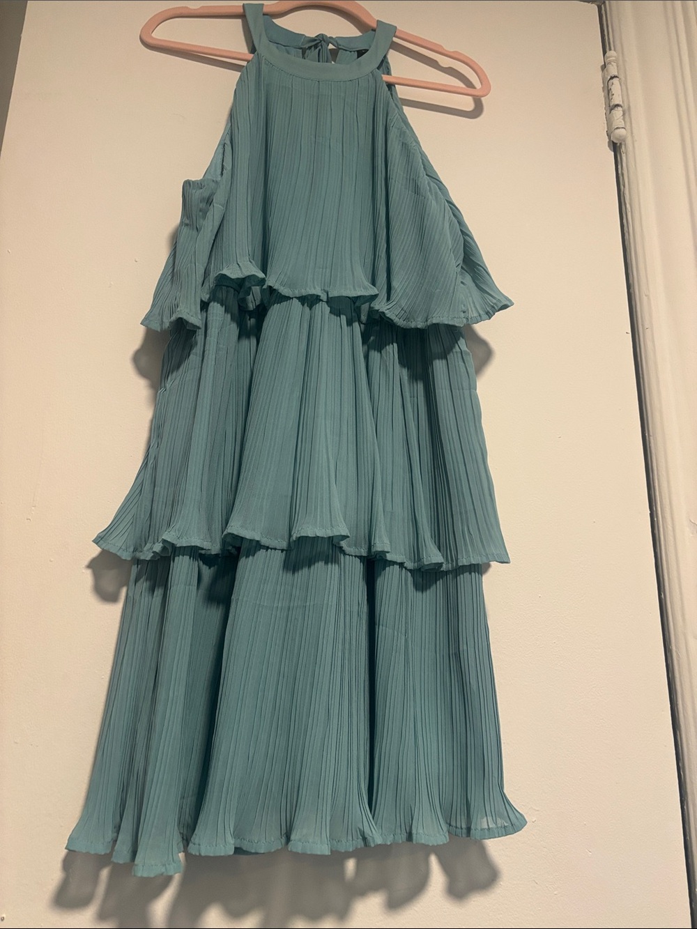 Tiered Halter women’s Dress in Teal - Brand Unspecified